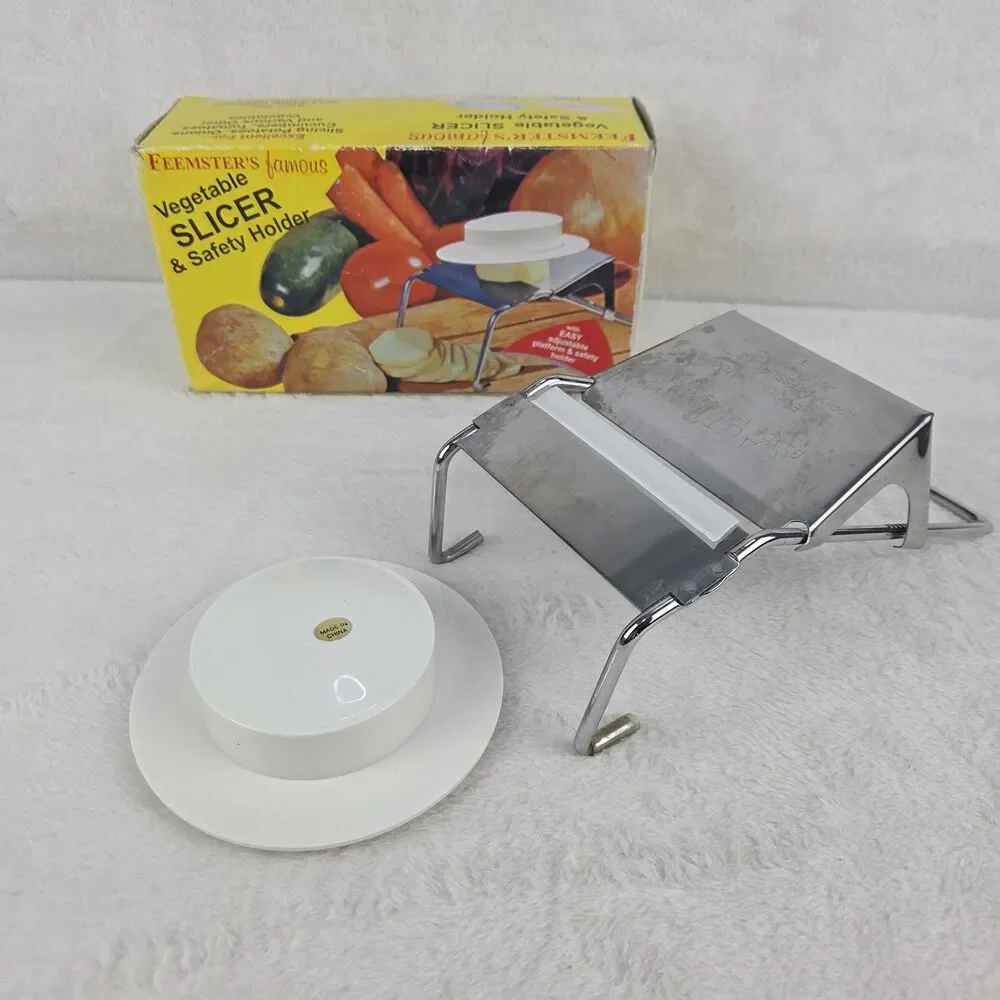Vintage Feemster’s Famous Vegetable Slicer W/ Safety Holder Original Box